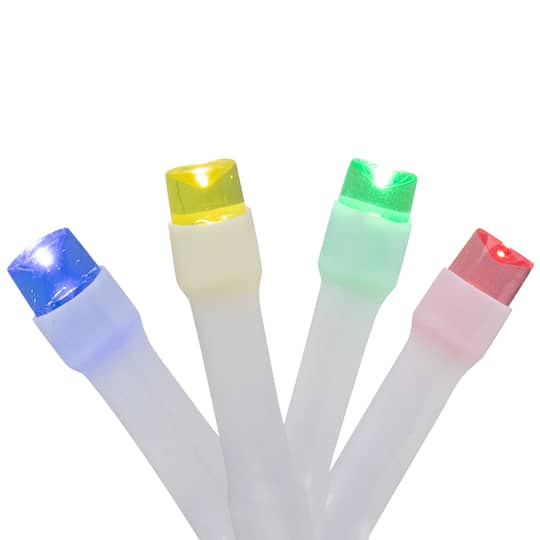 32604838 Battery Operated Multi-Color LED Wide Angle White Wire Christmas Light, Set of 20
